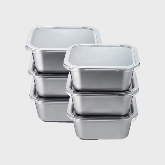 6 Pcs Stainless Steel Food Storage