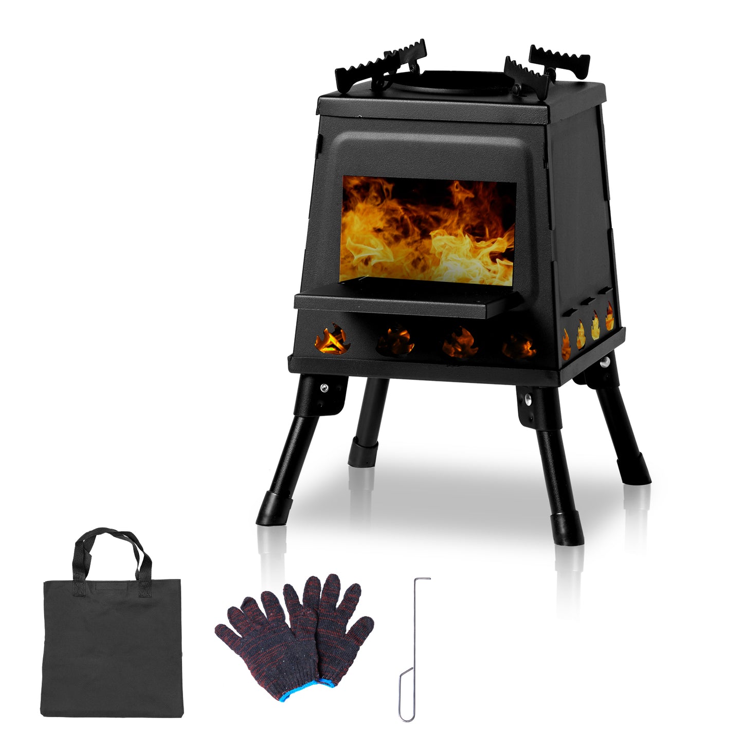 Black Detachable Piece Portable Camping Stove