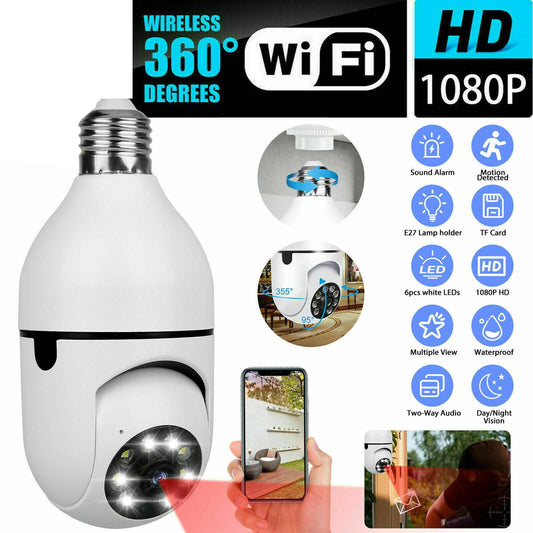 IR E27 Light Bulb Camera 1080P HD