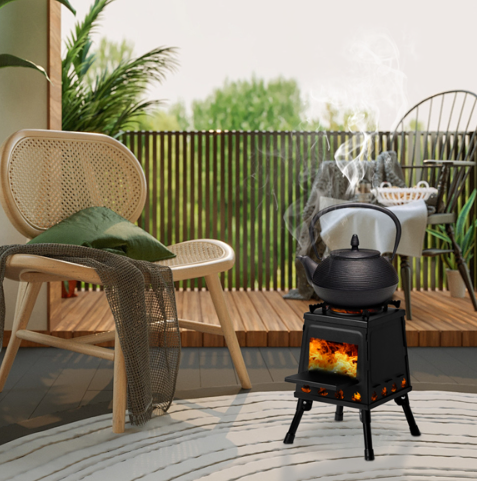Black Detachable Piece Portable Camping Stove