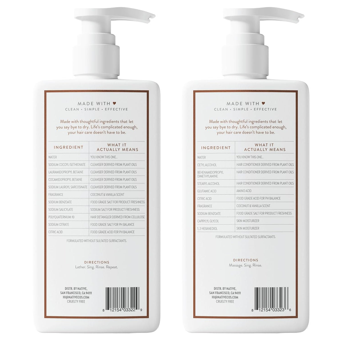 Native Shampoo and Conditioner