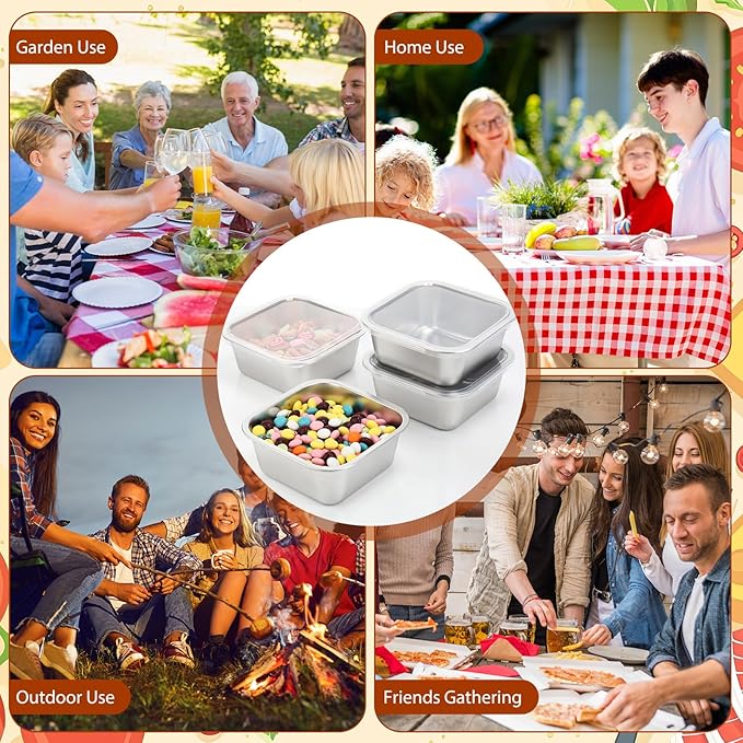6 Pcs Stainless Steel Food Storage